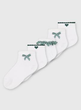 Green Gingham Socks 5 Pack