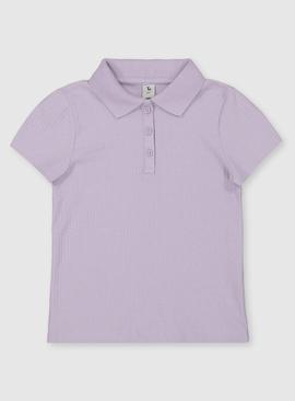 Lilac Ribbed Polo Shirt - 5 years