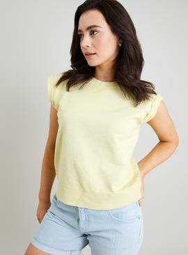 Light Yellow Dyed Sleeveless Sweatshirt 