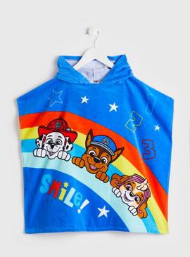 Paw Patrol Blue Towelling Hooded Poncho - One Size