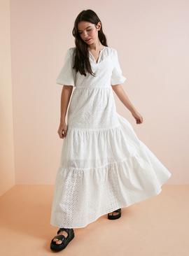 Everbelle White Broderie Maxi Dress 
