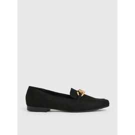 Sole Comfort Black & Gold Chain Link Loafers