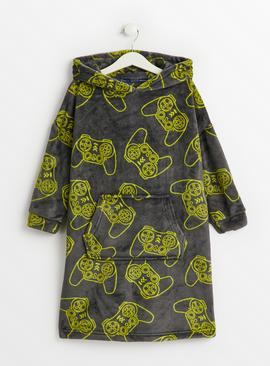 Grey Gaming Hooded Blanket