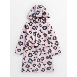 Pink Leopard Print Dressing Gown
