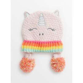Pink Unicorn Pom Pom Hat