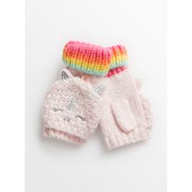 Pink Unicorn Flip Mittens