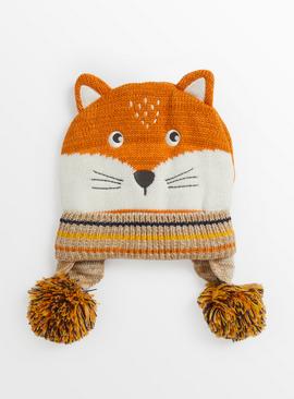 Brown Fox Theme Knitted Hat
