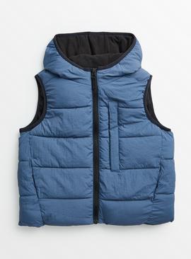 Blue Hooded Gilet