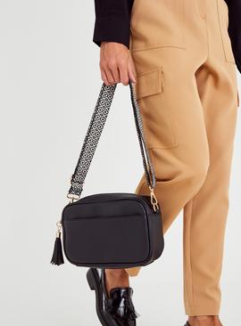 Black Cross Body Camera Bag One Size