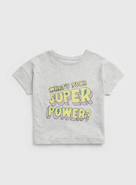 Grey Super Power T-Shirt - 13 years