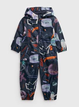 Black Space Print Puddlesuit