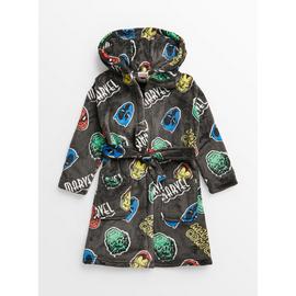 Marvel Grey Avengers Character Fleece Dressing Gown