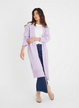 Lilac Longline Oversized Cardigan