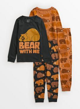 Brown Bear Print Snuggle Fit Pyjamas