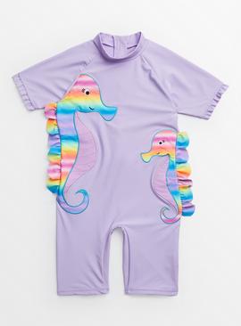 Lilac Seahorse All In One Sunsuit