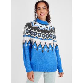 Blue Fairisle Longline Jumper