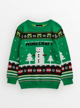 Christmas Green Minecraft Jumper