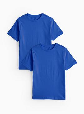 2 Pack Blue Sports Crew Neck T-Shirts