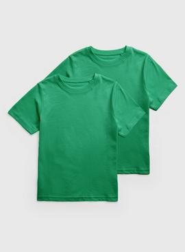 2 Pack Green Sports Crew Neck T-Shirts