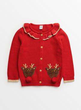 Red Christmas Reindeer Cardigan