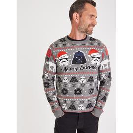 Disney Star Wars Christmas Mini Me Grey Jumper