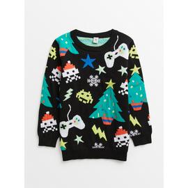 Black Christmas Gaming Knitted Jumper