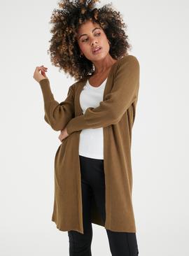 PETITE Longline Ribbed Cardigan