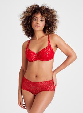 Red Lace Shorts Knickers