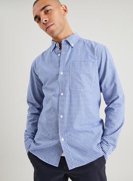 Blue Gingham Check Regular Fit Oxford Shirt