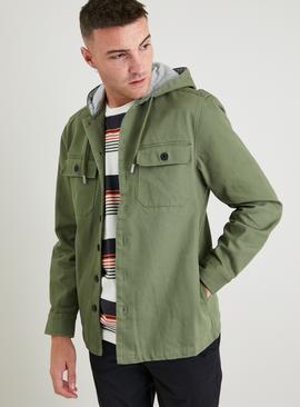 Twill Hooded Shacket