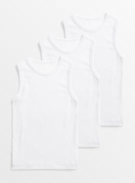 White Thermal Ribbed Vest 3 Pack