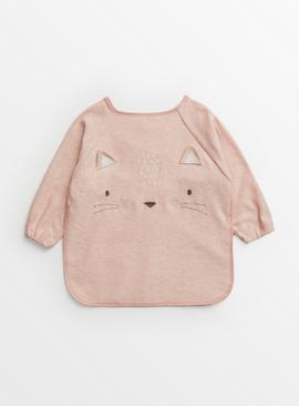 Pink Cat Long Sleeve Bib One Size