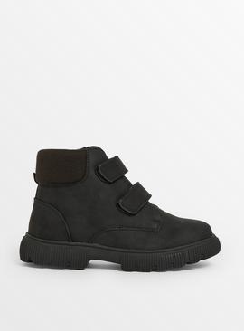 Black Twin Strap Ankle Boots