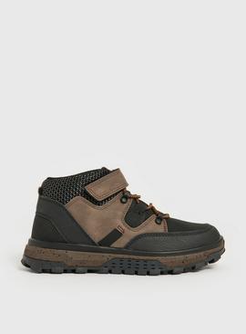 Black One Touch Strap Trainer Boots