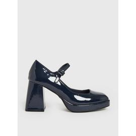 Navy Patent Mary Jane Platform