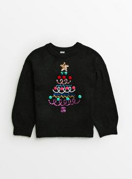 Xmas Black Tree Jumper