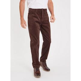 Straight Leg Corduroy Trousers With Stretch