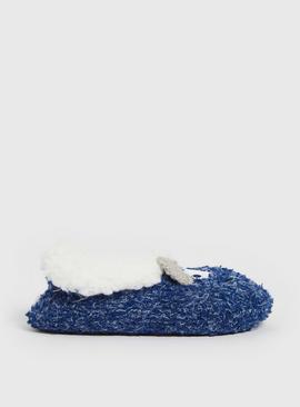 Navy Monster Slipper Socks