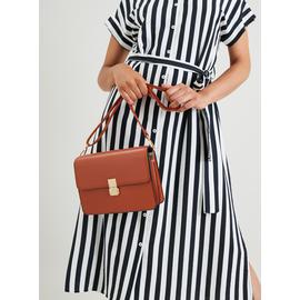 Tan Satchel Cross Body Bag - One Size