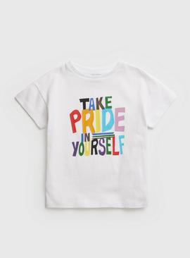 Kid's White Take Pride Oversized T-Shirt - 5 years