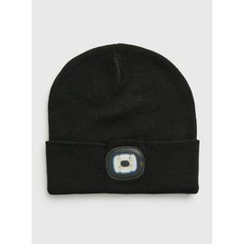 Black Rib Knit LED Beanie One Size