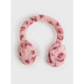 Pink Leopard Print Faux Fur Ear Muffs One Size