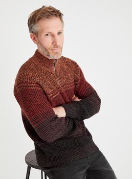Burgundy Ombre Quarter Zip Jumper