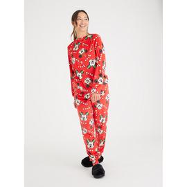Women's Mini Me Disney Red Mickey Mouse Slinky Fleece Pyjamas