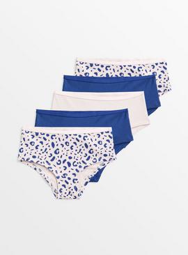 Pink Animal Print Briefs 5 Pack