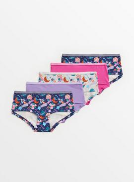 Space Print Shorts-Style Briefs 5 Pack 