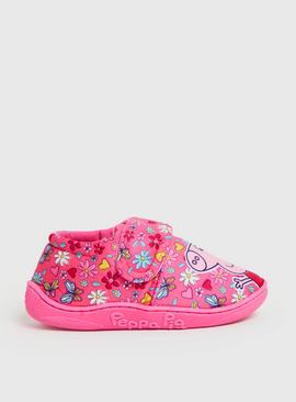 Pink Peppa Pig Floral Slippers