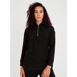 Black Soft Touch Half Zip Coord Jumper