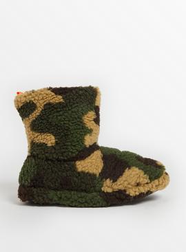 Camo Borg Slipper Boots