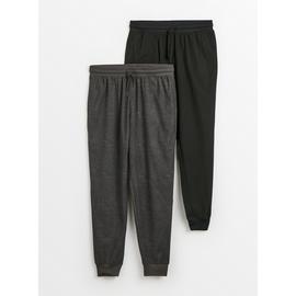 Black & Charcoal Grey Marl Pyjama Bottoms 2 Pack